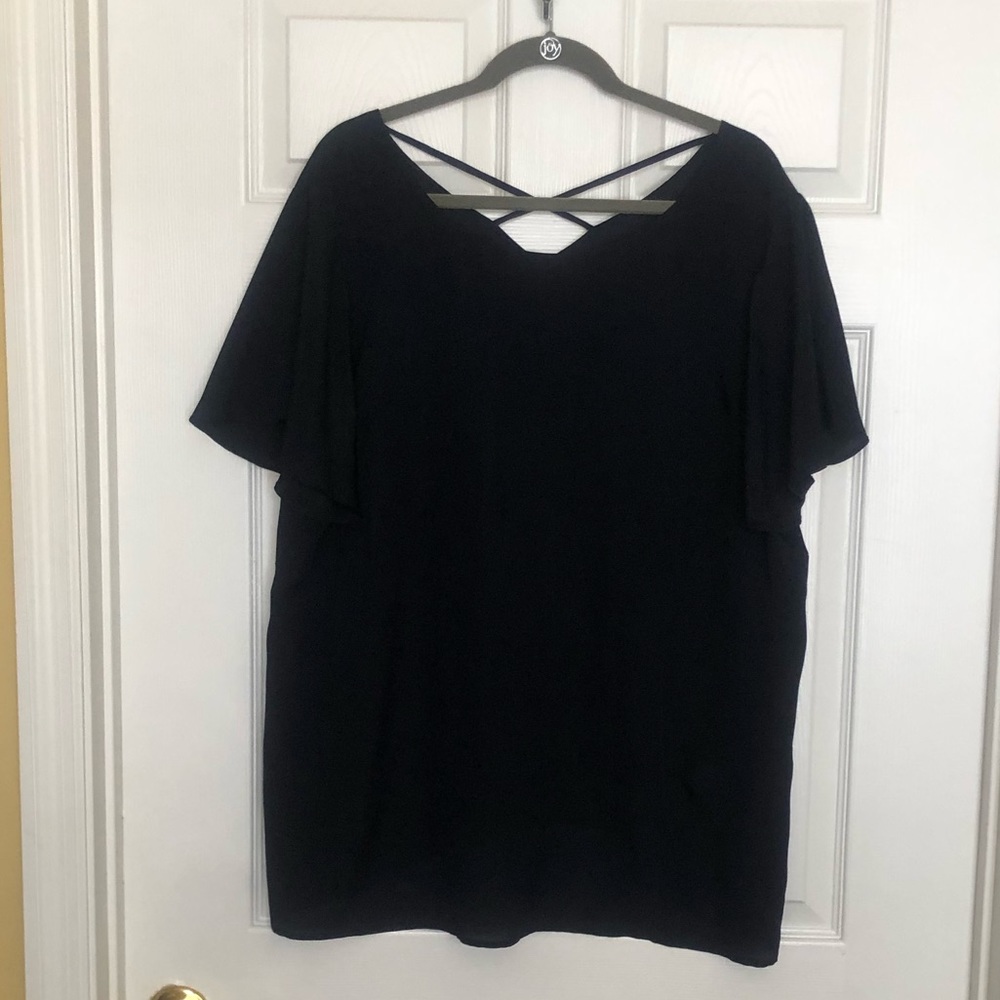 Talbots Navy Top with Criss Cross Back- 3x